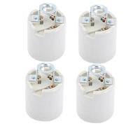 Lot de 4 Douille de Lampe E26 Installation Simple, Beige, en Céramique | Support Robuste, Ne Se Fissure Pas Facilement, Style Industriel Moderne, pour Plafonnier et Applique Murale