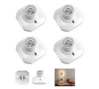 Lot de 4 douilles de plafonnier E27 à vis, base lampe E27 murale, AC 250 V, porte-lampe carré, support lampe culot plastique ignifuge pour ampoules LED et incandescence jusqu'à 60 W