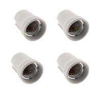 Zenitech - Lot de 4 douilles E27 porcelaine à vis - Blanc blanc
