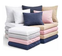 Lot de 4 draps-housse + 6 taies 63x63cm- L22G - 140x190 cm - 100% coton 57 fils/cm² - Bonnet 25 cm