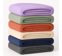 Lot de 4 Draps Housse Jersey 180x200 cm - 100% Coton - Bonnet 30 cm - Extensible pour Matelas Épais - Doux, Respirant, Certifié Oeko-Tex