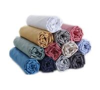 Lot de 4 -Draps Housses 140 x 190cm - Polycoton - 57 Fils - Couleur Aléatoire - - Bonnets 20/25 cm