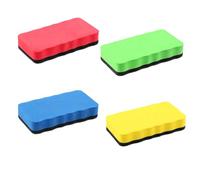 Lot de 4 Effaceur Tableau Blanc Magnetique, Brosse Tableau Blanc Colorée, Eponge Tableau Blanc Effacable pour Nettoyage à Sec sur Ardoise Velleda et Verre, Accessoires de Bureau Maison