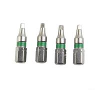 Lot de 4 embouts de tournevis à tête carrée SQ1 SQ2-25 mm de long avec tige hexagonale de 6,35 mm - Ensemble de tournevis en alliage d'acier haute dureté pour perceuse électrique et outils à main (SQ1