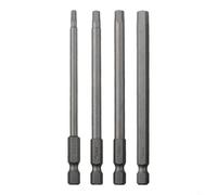 Lot de 4 embouts de tournevis de 100 mm de long avec tige hexagonale de 6,35 mm, embouts magnétiques en alliage d'acier pour Torx Hex pour pointes cruciformes (D)