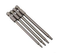 Lot de 4 embouts de tournevis extra longs de 100 mm avec embout magnétique 1/4 pour tournevis Torx pour tournevis plats et hexagonaux Phillips en acier (C)