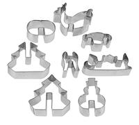 Lot de 4 emporte-pièces 3D en forme de renne, bonhomme de neige, arbre et traîneau