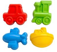 Lot de 4 emporte-pièces pour plage, thème au choix, animaux ou véhicules, jeux d'été pour enfants, moules pour sable, mer, jardin et bac à sable, fabriqués en Italie