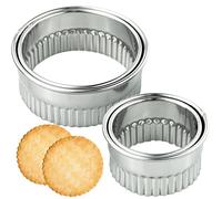 Lot de 4 emporte-pièces ronds en acier inoxydable pour enfants, pour pâtisserie, pâtisserie, beignet, fondant, fruits, légumes, décoration de gâteau