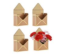 Lot de 4 enveloppes en carton pour bouquet de fleurs - Grand emballage - Pour la Saint-Valentin, pour femme, mère, petite amie, femme, fille, mariage, anniversaire, fête