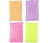 Lot de 4 éponges de nettoyage en microfibre - réutilisables et lavables en machine