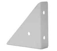 Lot de 4 équerres d'angle en fer à angle droit pour meubles et bois avec renfort triangulaire solide (blanc)
