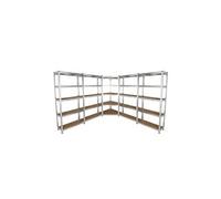 Lot de 4 etagères de rangement de 90cm & 1 etagère d'angle galwix, ensemble de rayonnages de garage fini acier galvanisé
