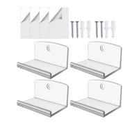 Lot de 4 étagères murales compactes en acrylique pour album moderne, étagères flottantes invisibles pour livres de bande dessinée, petits objets de collection, bibliothèque pour chambre d'enfant, mini