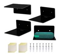 Lot de 4 étagères murales transparentes - Support multifonction de 10 cm pour étagère de présentation - Pour salon, salle de bain, rangement, album, cuisine, bibliothèque, chambre à coucher, travail