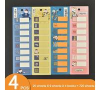 Lot De 4 Étiquettes Autocollantes Colorées Et Pointues, Étiquette Autocollante, Marque-Page, Dessin Animé, Pour Index, Notes