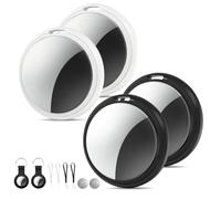 Lot de 4 étiquettes de suivi compatibles avec Find My (iOS uniquement), étiquettes de suivi Bluetooth, localisateur de clés intelligentes et localisateur d'articles avec étui étanche pour portefeuille