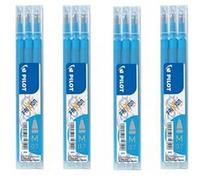 Lot de 4 étuis de 3 recharges FriXion pointe 0,7mm turquoise Pilot G