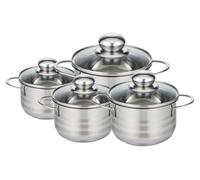 Lot de 4 faitouts 14, 16, 20 et 24 cm en acier inoxydable sans PFAS Elo Brillant