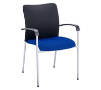 Lot de 4 - Fauteuil BRUNEAU SIRACUSA - tissu noir / bleu - Chaises de réunion - Bruneau