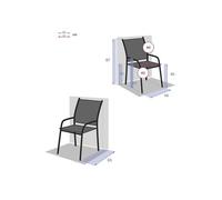 Lot De 4 Fauteuils De Jardin En Texaline Piazza Galet/Graphite Multicolore