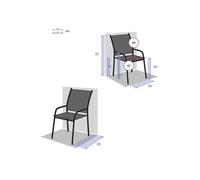 Lot De 4 Fauteuils De Jardin En Texaline Piazza Gris Anthracite/Graphite Multicolore