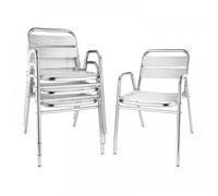 Bolero U501 Lot de 4 chaises en aluminium avec accoudoirs arqués