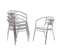 Lot de 4 fauteuils en aluminium (H)450 mm empilables