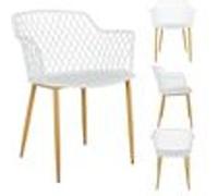 Lot de 4 Fauteuils - HOME DECO FACTORY - Malaga - Léger - Moderne - Blanc