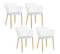 Lot de 4 Fauteuils - HOME DECO FACTORY - Malaga - Léger - Moderne - Blanc