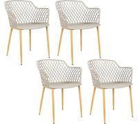 Lot de 4 Fauteuils - HOME DECO FACTORY - Malaga - Moderne - Gris