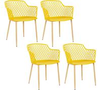 Home Deco Factory – Lot de 4 fauteuils Malaga – Moderne – Jaune