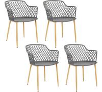 Paris Prix – Lot de 4 Fauteuils Malaga – Modernes – Gris