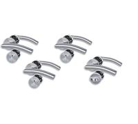 Lot de 4 ferrures de porte à rosace III en acier inoxydable satiné pour 3 portes de chambre avec trou de serrure t 1 porte WC de salle de bain, cliprosette Ø 52 mm, poignée de porte, poignée de