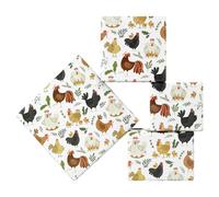 Lot de 4 feuilles de papier cadeau motif animaux de la ferme pour enfants, filles, garçons, amis de la ferme, motif coq poule poussin, papier cadeau pour anniversaire ou fête prénatale, 4 feuilles