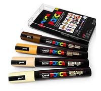 Lot de 4 feutres Posca PC-5 M - Couleur chair - Avec pochette