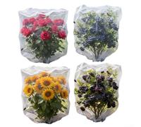 Lot de 4 filets anti-oiseaux avec cordon de serrage, sacs de protection réutilisables en maille pour baies, arbres fruitiers, légumes, housses de jardin respirantes pour empêcher les oiseaux et les