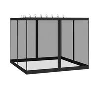 Lot de 4 filets pour tonnelle, protection solaire anti-moustiques résistante aux UV pour jardin, patio, camping, tente extérieure 3 x 3 m