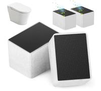 Lot de 4 filtres à charbon actif type 3 pour WC Geberit AquaClean | Filtre à charbon actif en céramique pour réduction des odeurs, compatible avec AquaClean Mera, Tuma, Sela et Monolith Plus