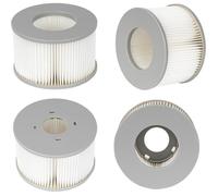 Lot de 4 filtres de Baignoire hydromassant + Adaptateur de Base vissable pour MSpa, Pompe à Cartouche de Filtre de Version POMPE