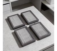 Lot de 4 filtres de rechange pour purificateur d'air compatibles avec Sharp | Modèles LV-H128 LV-H128-RF, élimination efficace de la poussière pour un air intérieur plus propre, avec brosse pour un