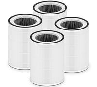 Lot de 4 filtres HEPA Kilo de rechange compatibles avec Afloia Kilo, KILOPLUS, KILOPRO, MIRO, MIRO PRO et MORENTO MR-Kilo, Kalo Purificateur d'air, filtration à 3 étapes à 360°, blanc