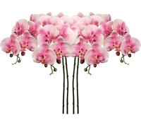 lot de 4 fleurs artificielles blanches Phalenopsis Deko branche d'orchidée - Real-Touch avec 9 fleurs