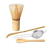- Lot de 4 fouets à thé de 10 cm - Mousseur à lait réutilisable pour thé vert, mélangeur en poudre en bois - Mélangeur traditionnel pour boissons - Coffret cadeau pour traditionnel japonais Z