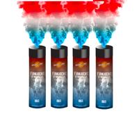 Lot de 4 Fumigènes a Main 1 MINUTE BLEU/BLANC/ROUGE - Déclenchement à Goupille, durée 60 secondes, fumigene FRANCE ALLEZ LES BLEUS - fumigene a main SPARKLERS CLUB®