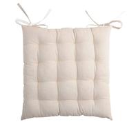 Lot de 4 galettes de chaise 16 points 40x40 Duo écru lin coton