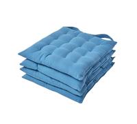 Lot de 4 galettes de chaise Capitonnee Bleu fonce 40 x 40 cm