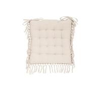 Lot de 4 galettes de chaise carrées coloris ivoire en coton - Longueur 40 x Profondeur 40 x Hauteur 5 cm