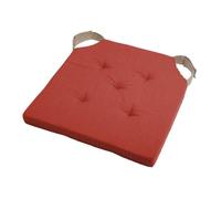 Lot de 4 galettes de chaise Duo velcro 38x38 Terracotta lin