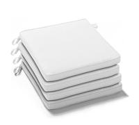 Lot de 4 galettes de chaise polyester écru 40x40x3 cm Machu - Oviala